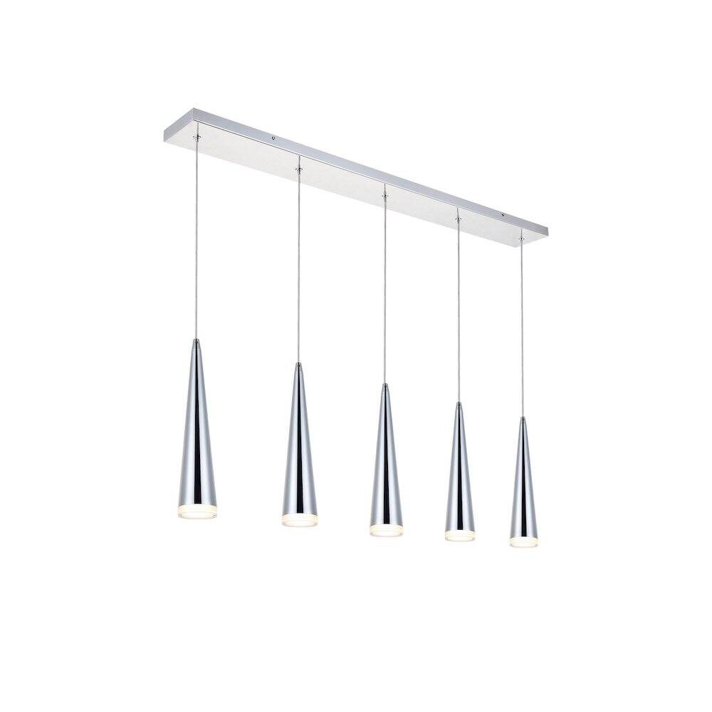 Alt View 6. Elegant Lighting - Fantasia 5 Light Chrome Led Pendant - Chrome.