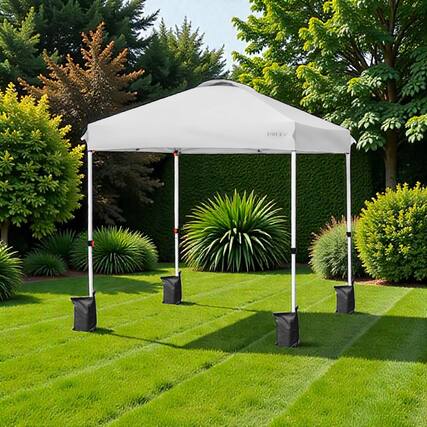 Front. Hivvago - 6.6x6.6 Ft Instant Setup Canopy with Wheel Bag for Easy Transport - Gray.