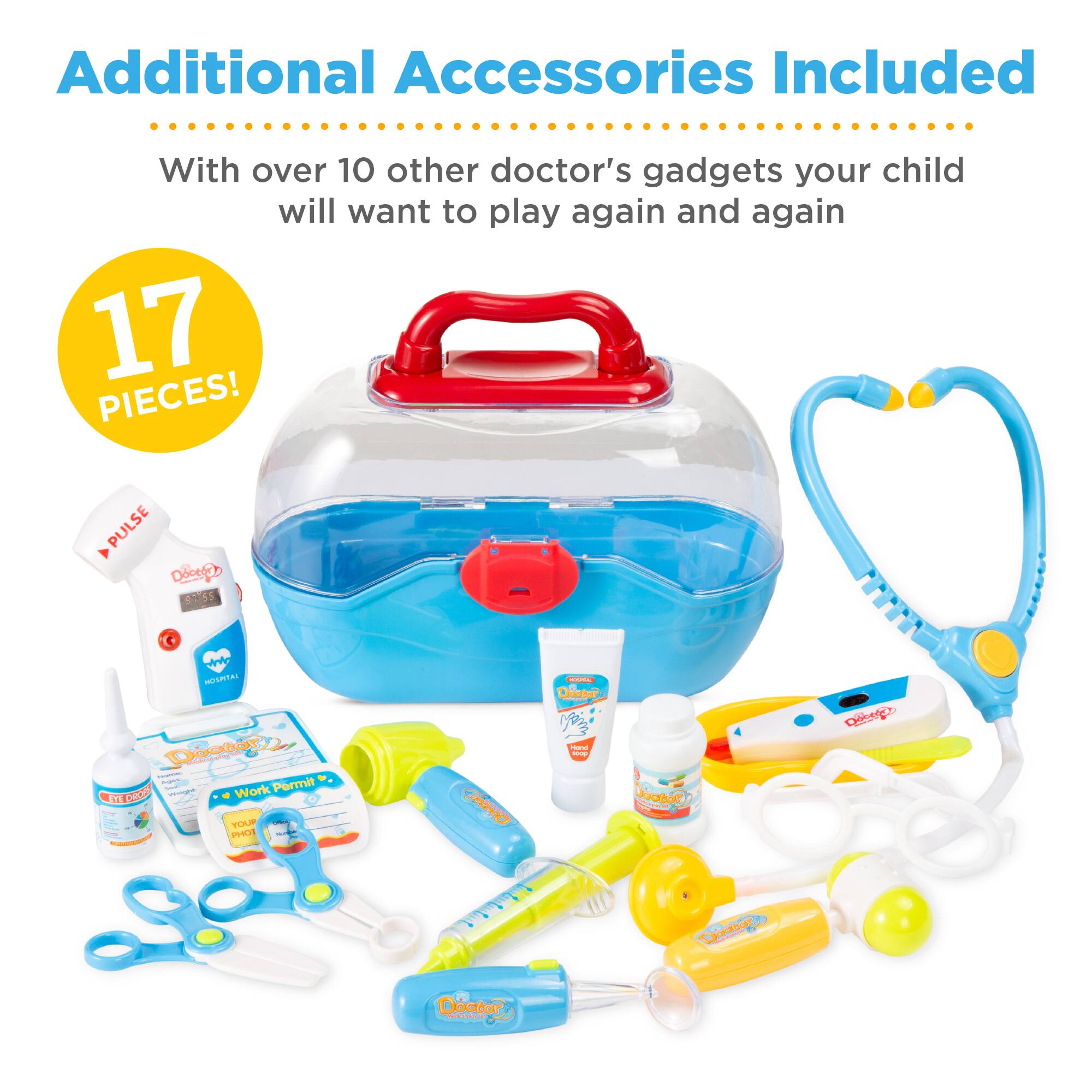 Additional Accessories Included

With over 10 other doctor's gadgets your child will want to play again and again

17 PIECES!