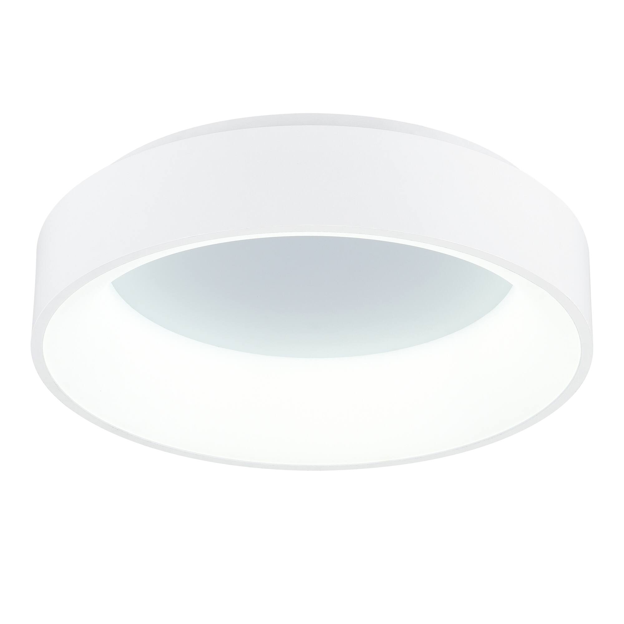 Left. CWI Lighting - Arenal LED Drum Shade Flush Mount With White Finish - White.