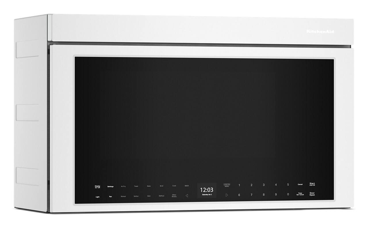 Alt View 1. KitchenAid - 1.1 Cu. Ft. Convection Flush Built-In Over-the-Range Microwave with Air Fry Mode - White.