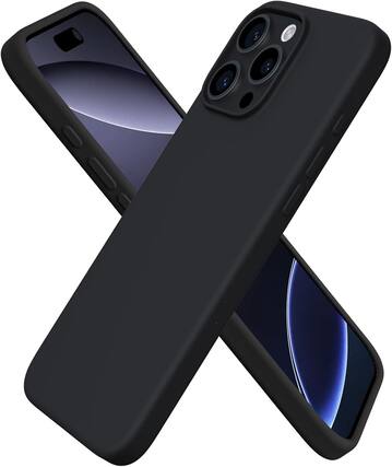 Front. Ornarto - ORNARTO Designed for iPhone 16 Pro Max Case 6.9", Liquid Silicone Full Covered Protective Case-Black - Black.