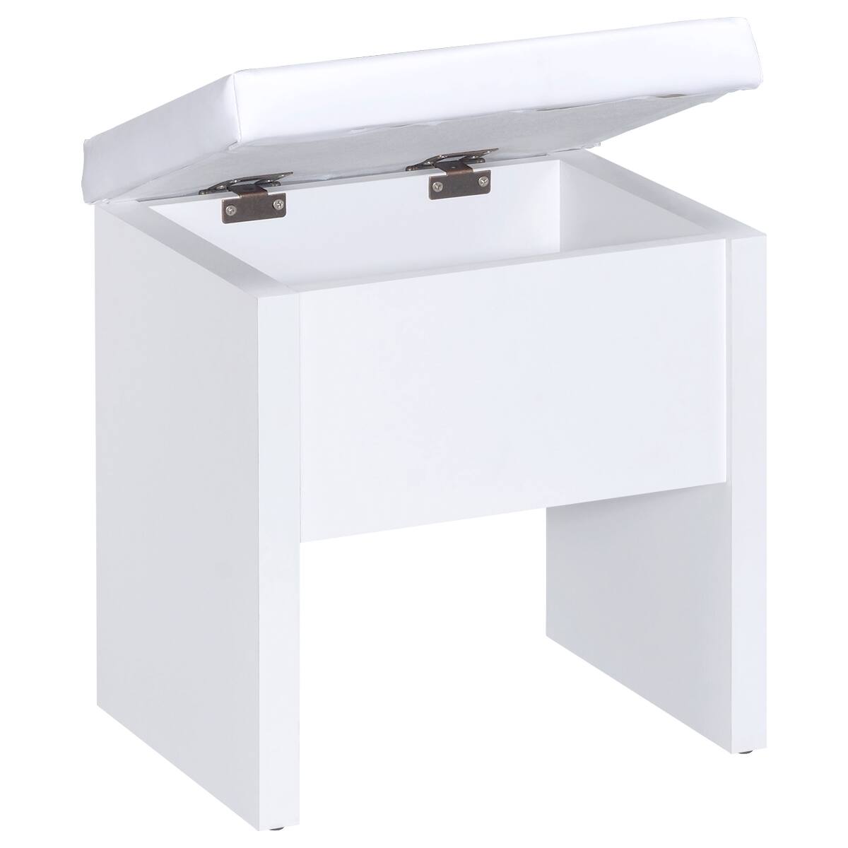 Alt View 9. Loheer - Loheer White Makeup Vanity Set with Mirror and Stool - White.