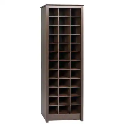 Front. Prepac - Space-Saving Shoe Storage Cabinet, Espresso - Espresso.