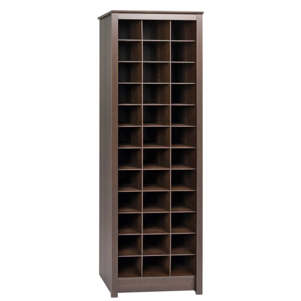 Front. Prepac - Space-Saving Shoe Storage Cabinet, Espresso - Espresso.