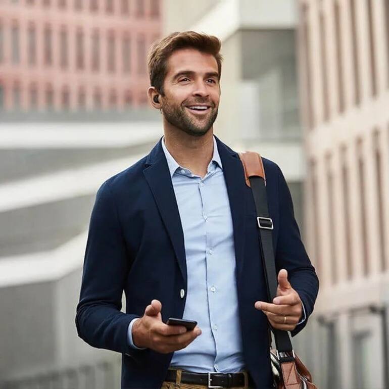 Alt View 2. Jabra - Jabra Evolve2 Earset - Stereo - USB Type C - True Wireless - Bluetooth - 65.6 ft - 20 Hz to 20 kHz - Earbud - Binaural - Black.