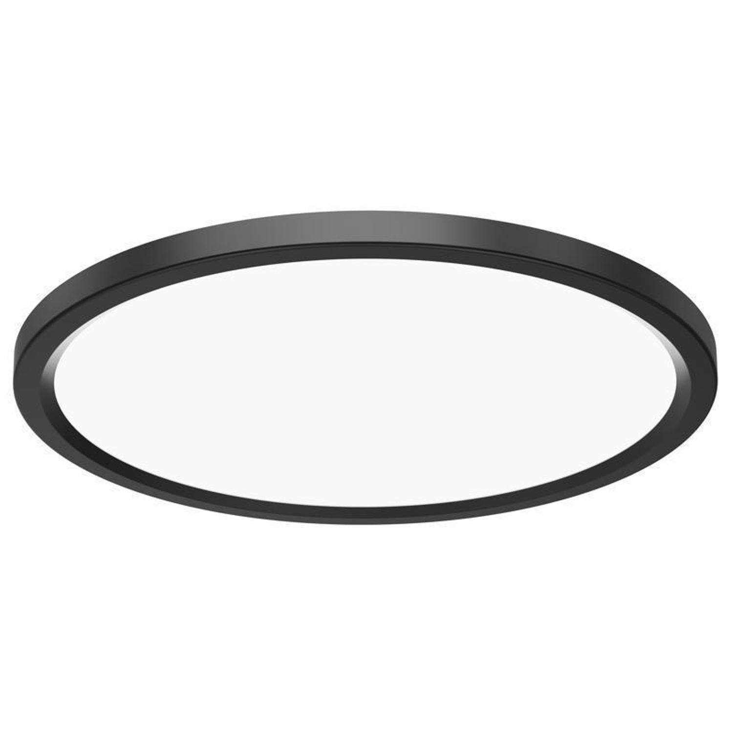 Angle. FEIT ELECTRIC - Feit EDGELIT 1.4 in. H X 11 in. W X 11 in. L Matte Black Black LED Flat Panel Light Fixture.