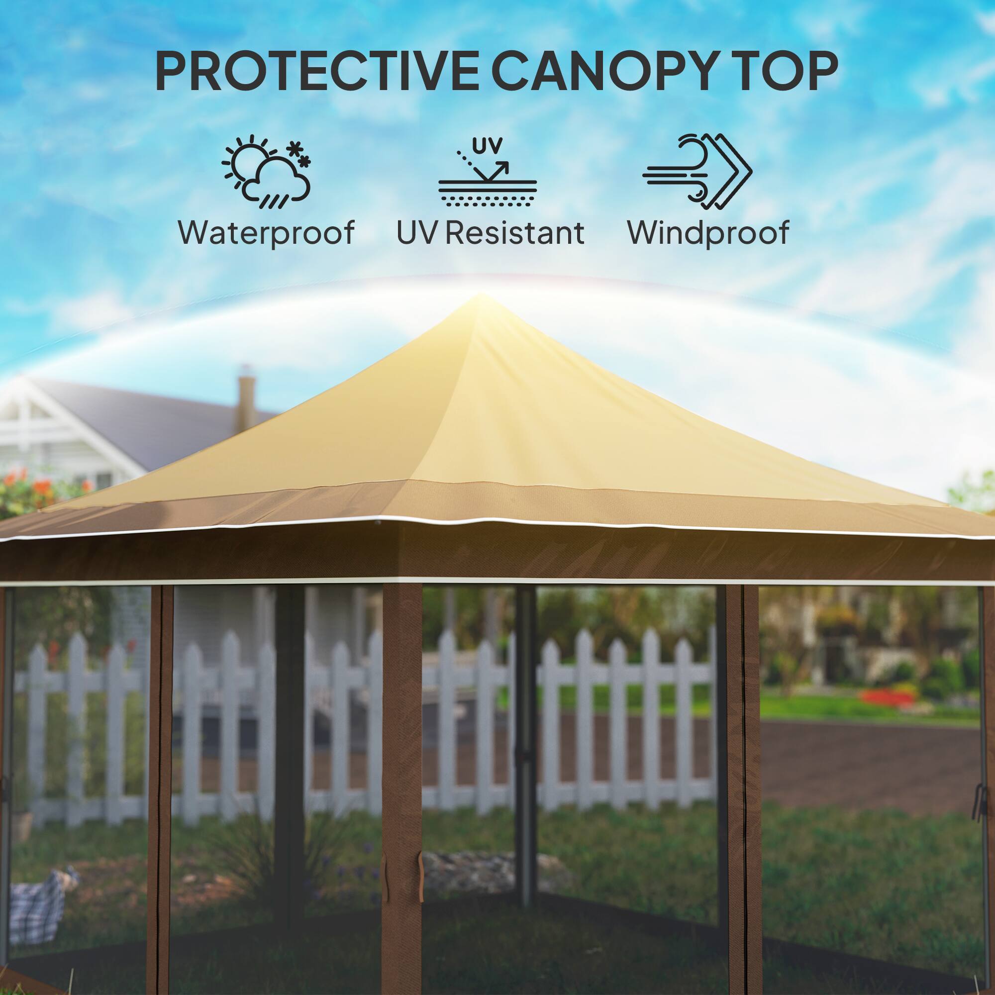 PROTECTIVE CANOPY TOP
Waterproof
UV Resistant
Windproof