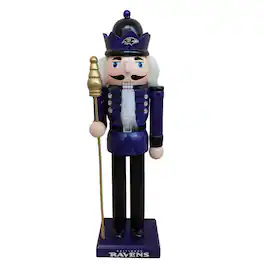 Evergreen Enterprises - Baltimore Ravens 12" Wooden Nutcracker Statue - Multicolor