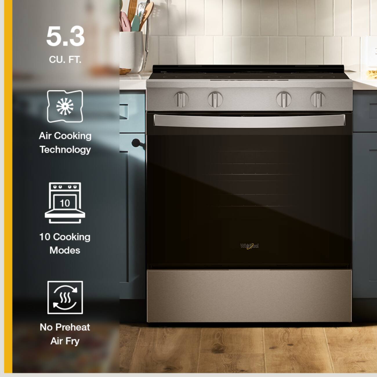 5.3 CU. FT. Air Cooking Technology 10 Cooking Modes No Preheat Air Fry