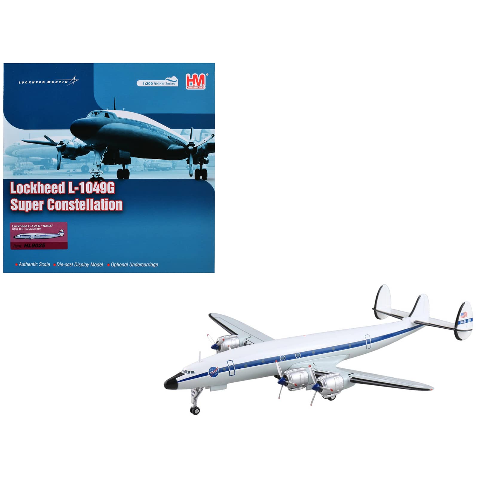 "Lockheed C-121G Constellation Transport Aircraft ""NASA"" (1969) 1/200 Diecast Model by Hobby Master" price history on PriceWatchPro