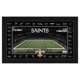 Highland Mint - New Orleans Saints 12" x 20" 2025 Signature Gridiron Panoramic Framed Photo - Multicolor
