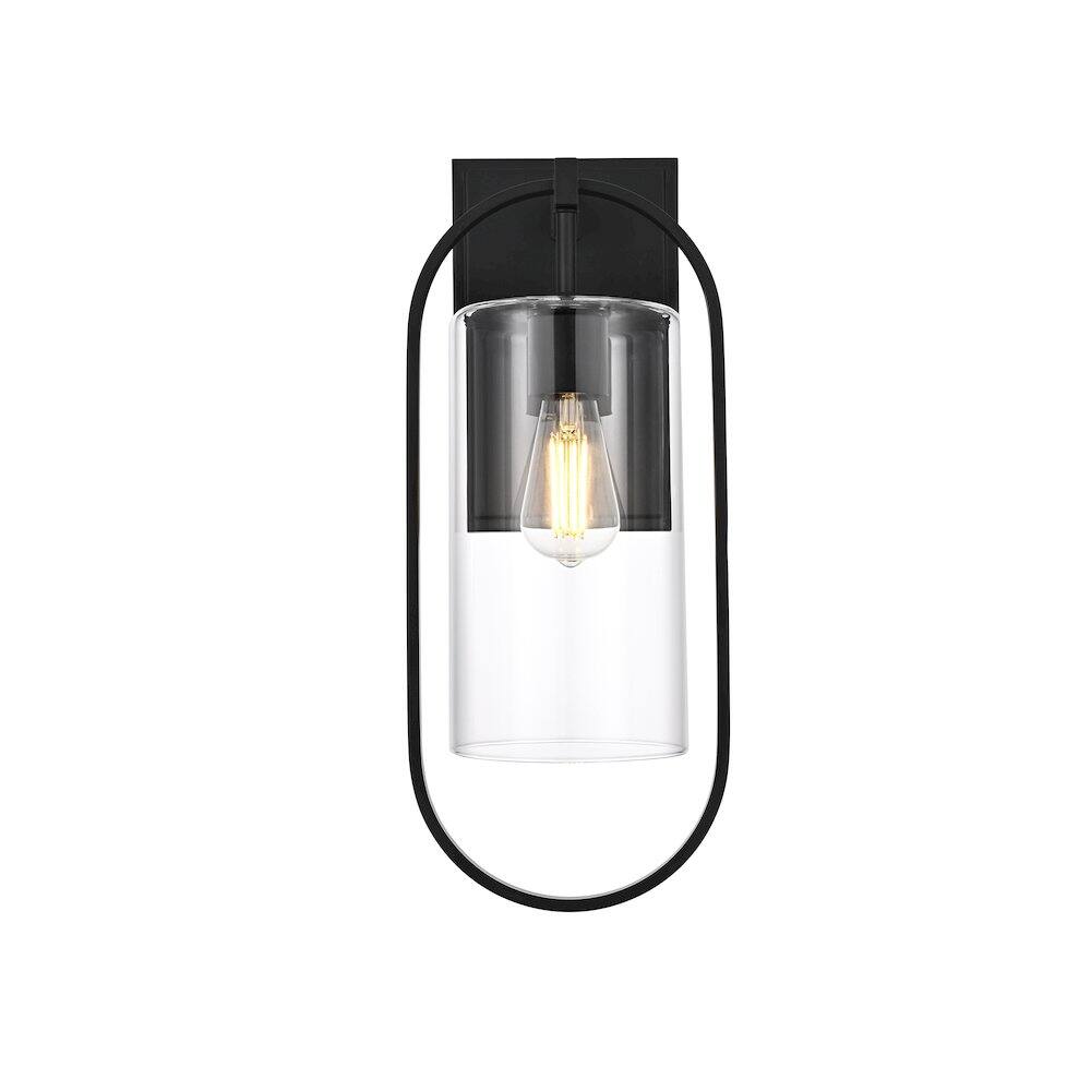 Back. Elegant Lighting - Jaxson 8 Inch Outdoor Wall Sconce In Black - Black.