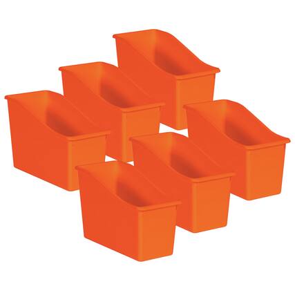Front. Teacher Created Resources - Teacher Created Resources Orange Plastic Book Bin, Pack of 6.