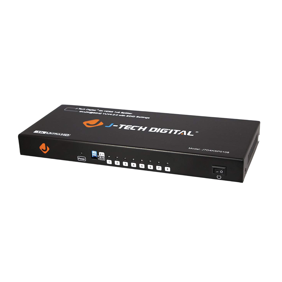 Jtech J Tech Digital 4K 60Hz (4:2:0) 1x8 HDMI Splitter Black JTD-4KSP0108V2 ...