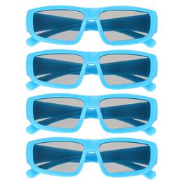 Unique Bargains - 4pcs Polarized 3D Viewing Glasses, Passive Circular 3D Glasses for Anaglyph Movie Cinema Game TV Projector - Blue