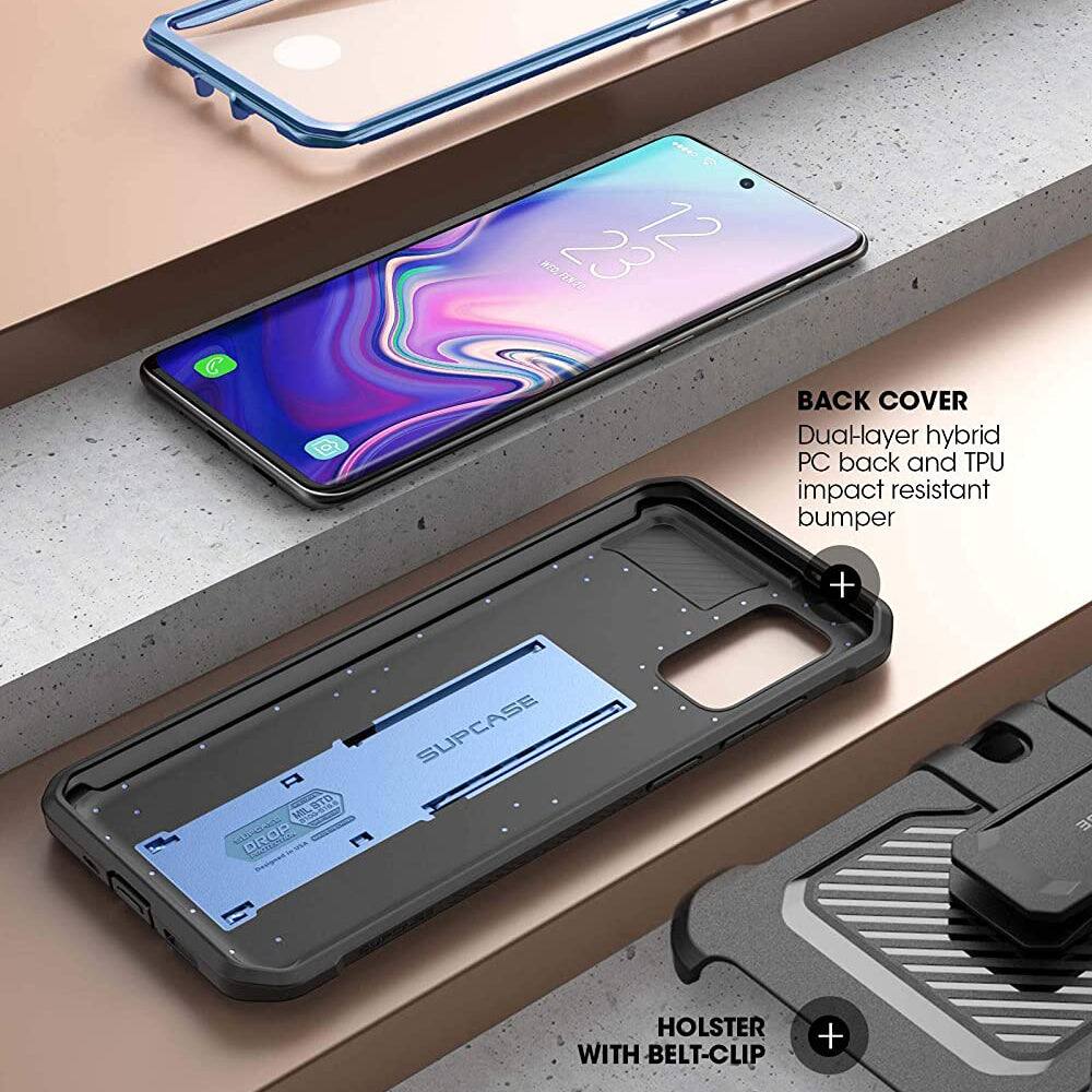 C a 23 (2 BACK COVER Dual-layer hybrid PC back and TPU impact resistant bumper + m..ST0 DROP OP SUPCASE E HOLSTER WITH BELT-CLIP +

BACK COVER
Dual-layer hybrid PC back and TPU impact resistant bumper

HOLSTER WITH BELT-CLIP