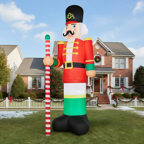 Alt View 9. Winado - 12FT Christmas Inflatable Giant Soldier Blow Up with Built-in Lights for Holiday Party Front Lawn Garden Yard Decoration - Multicolor.