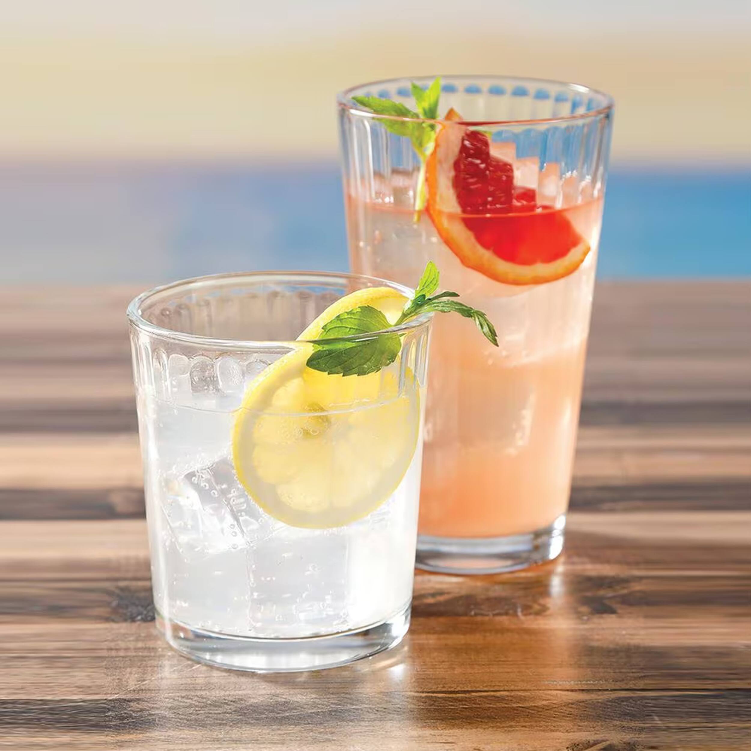 Alt View 4. Gibson - Gibson Home Moonstone 4 Piece 13.5 Ounce Double Old-Fashioned Glass Set - Clear.