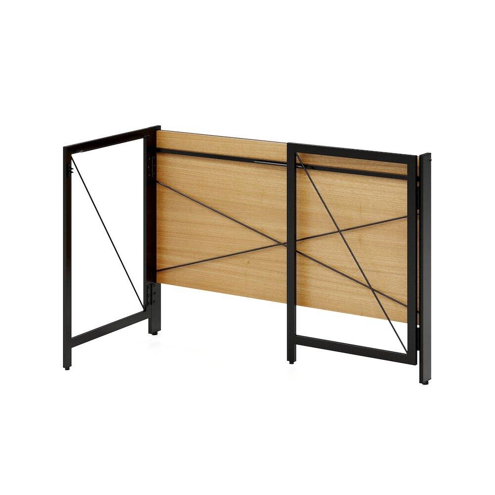 Alt View 5. Space Solutions - Space Solutions 43 inch Folding Home Office Desk for Home or Office, Black / Teak - Black.