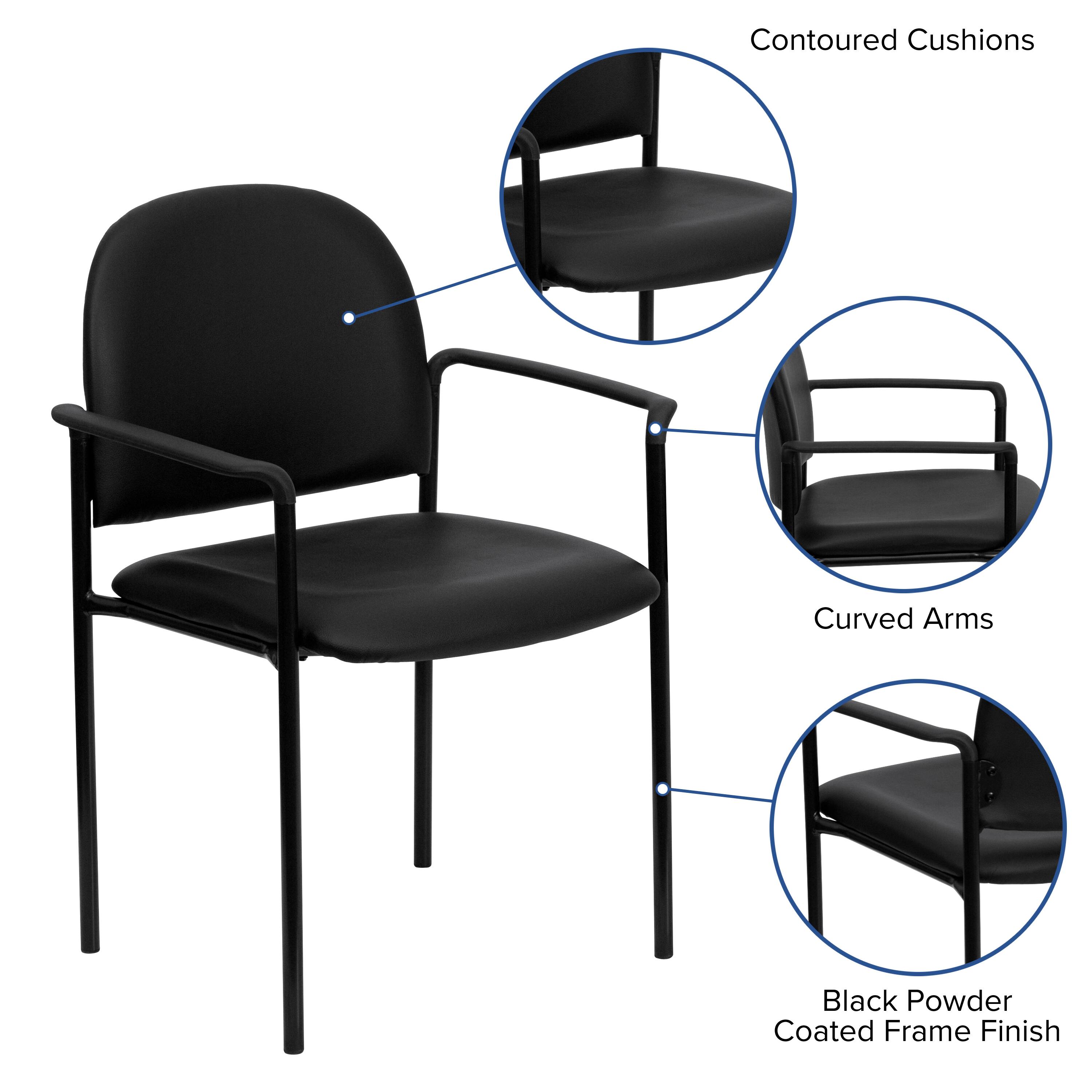 Contoured Cushions  
Curved Arms  
Black Powder Coated Frame Finish