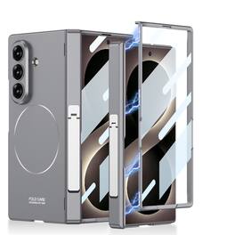 Dteck - Magnetic Case for Samsung Galaxy Z Fold8 Ultra with Kickstand, Shockproof Hinge Protective Cover Built in Screen Glass - Gray