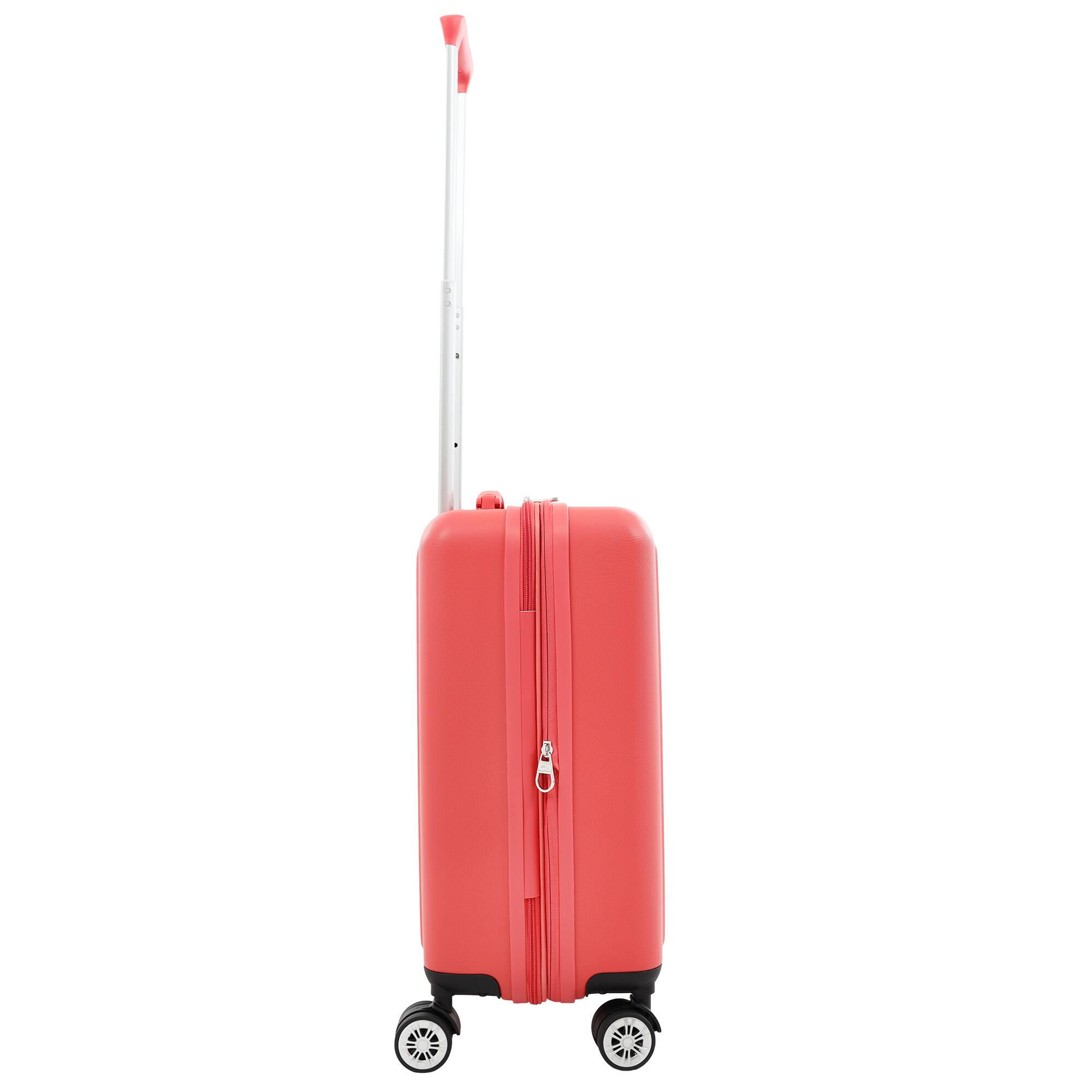 Left. Tommy Bahama - 21.5" Carry-On Hardside Spinner Luggage with 3D Pineapple - Pink.