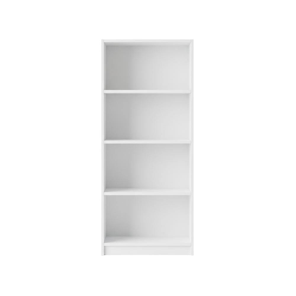 Back. FurniFact - White Wooden Bookcase with Adjustable Shelves and Modern Design - White.