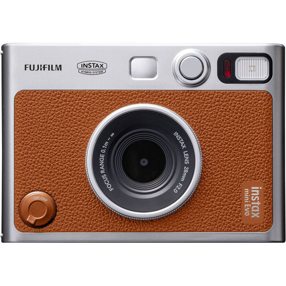 FUJIFILM  
INSTAX HYBRID SYSTEM  

INSTAX LENS 28mm F2.0  
FOCUS RANGE 0.6m - ∞  

mini instax Evo  

ON OFF