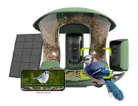 Birdfy 2 Smart Bird Feeder with Camera, Dual-Angle Views,AI Identifies 6000+ Birds,Solar-Powered, Motion Detection - Green - Front_Zoom