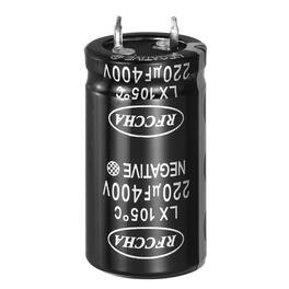 Unique Bargains - 400V 220uF Snap-in Electrolytic Capacitor, 41.5x22mm, for Audio/Filter/Appliances - Black