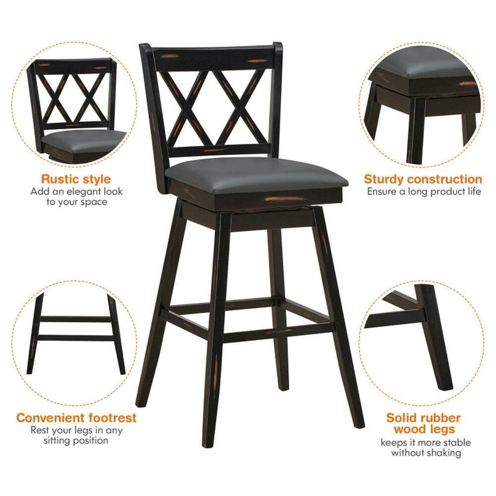 - Rustic style: Add an elegant look to your space
- Sturdy construction: Ensure a long product life
- Convenient footrest: Rest your legs in any sitting position
- Solid rubber wood legs: Keeps it more stable without shaking