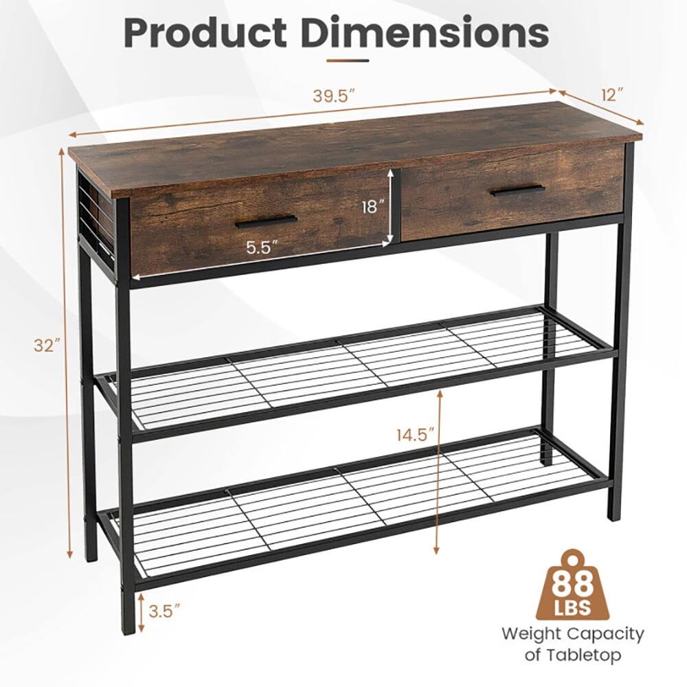 Product Dimensions  
39.5" x 12" x 18" x 5.5" x 32" x 14.5" x 3.5"  
Weight Capacity of Tabletop: 88 LBS