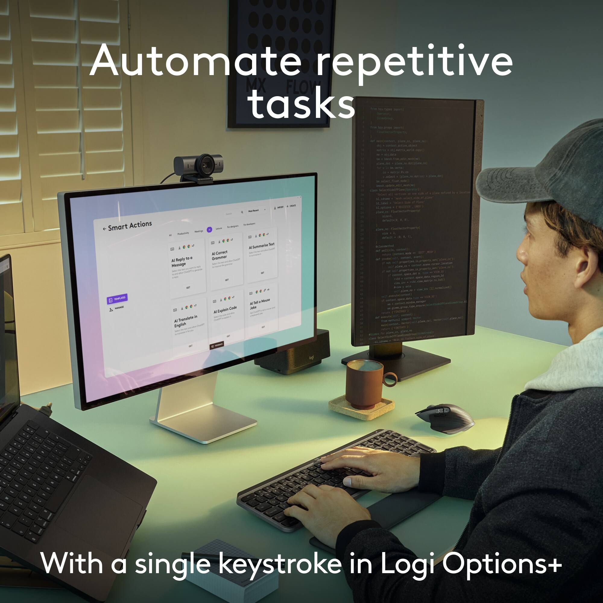 Automate repetitive tasks with a single keystroke in Logi Options+