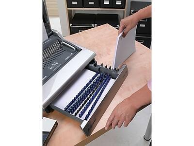 Alt View 3. Fellowes - Galaxy-E Comb Binding Machine, 500 Sheet Capacity - Metallic Silver/Black.