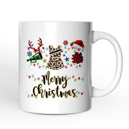 OrnamentallyYou - Cheerleader Buffalo Plaid Christmas Mug, Cheer Mom Gift - White