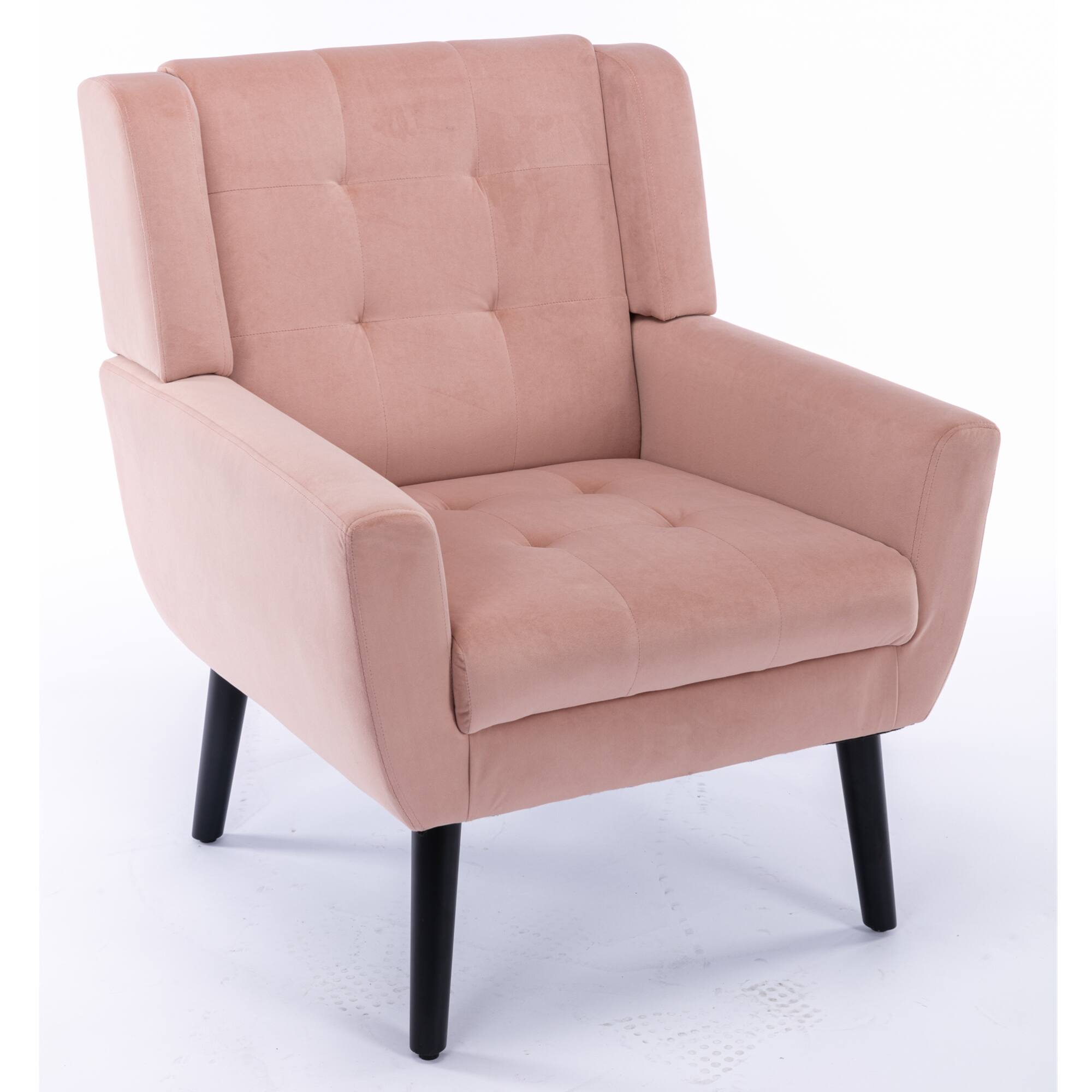 Alt View 8. GOODSILO - Luxury Velvet Upholstered Accent Chair with Ergonomic Design for Living Room and Bedroom Comfort - Pink.