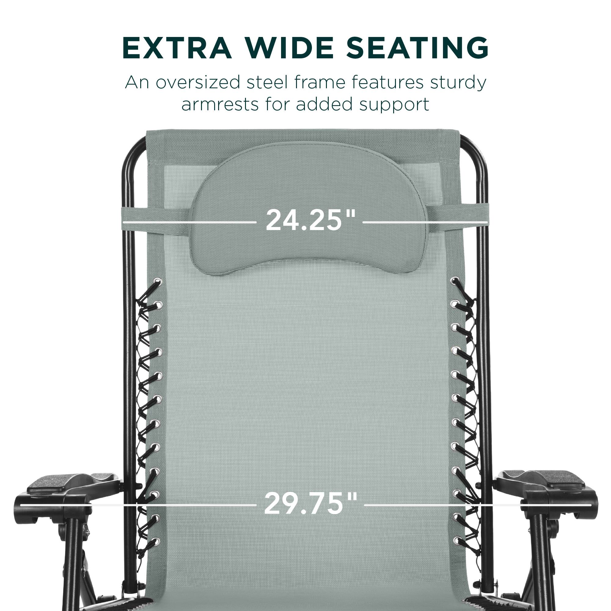 EXTRA WIDE SEATING

An oversized steel frame features sturdy armrests for added support

24.25"

29.75"