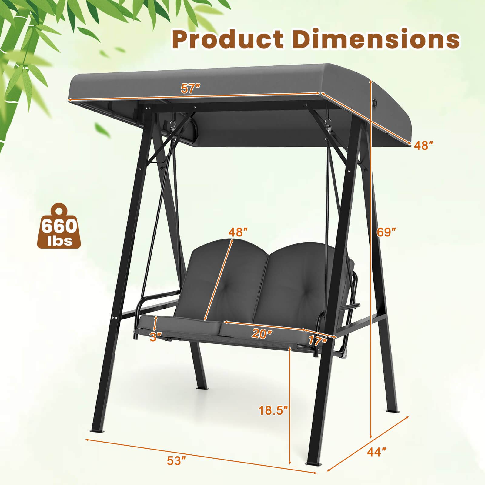 Product Dimensions 57" 48" 660 lbs 48" 69" 3" 20" 17" 18.5" 53" 44"