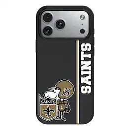 Keyscaper - NFL - New Orleans Saints Throwback Logo iPhone Magnetic Bump Case - 15 - Black