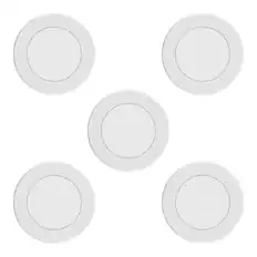 Front. GE - GE Set of 5 Dimmable Modern Corded Electric Plastic LED 4 Watt Puck Light, White.