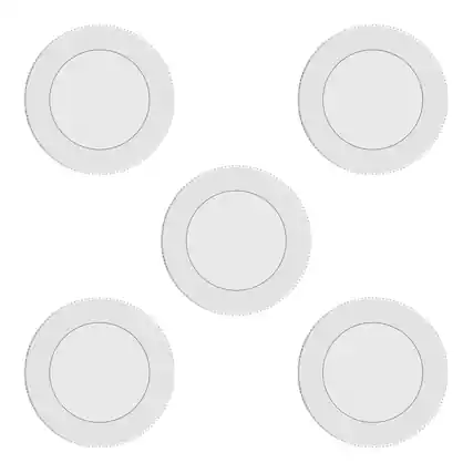 Front. GE - GE Set of 5 Dimmable Modern Corded Electric Plastic LED 4 Watt Puck Light, White.