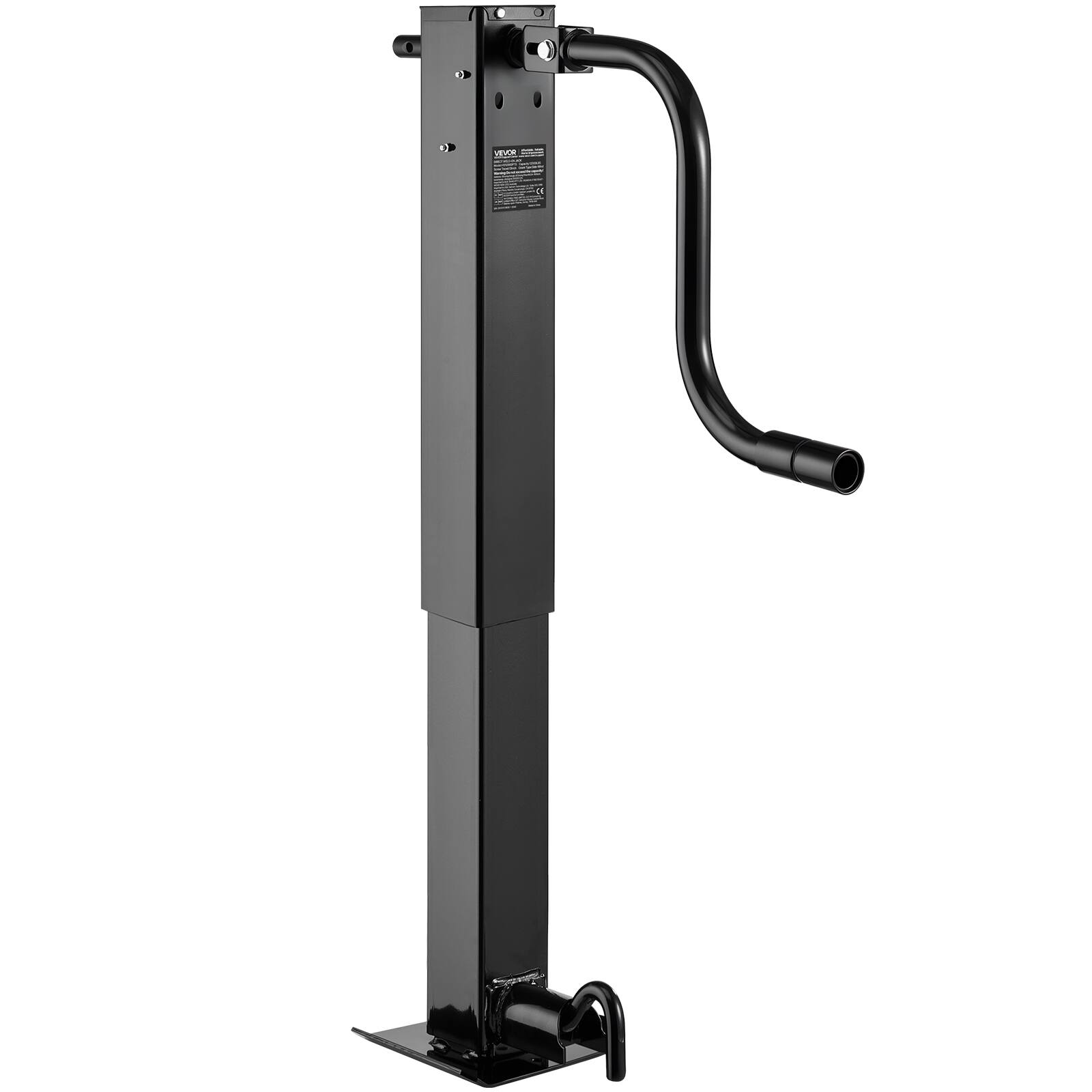 Alt View 5. VEVOR - Heavy-Duty Trailer Jack, 12,000 lbs Load Capacity, Sidewind Square Direct Weld-on Trailer Jack with Handle Crank - Black.