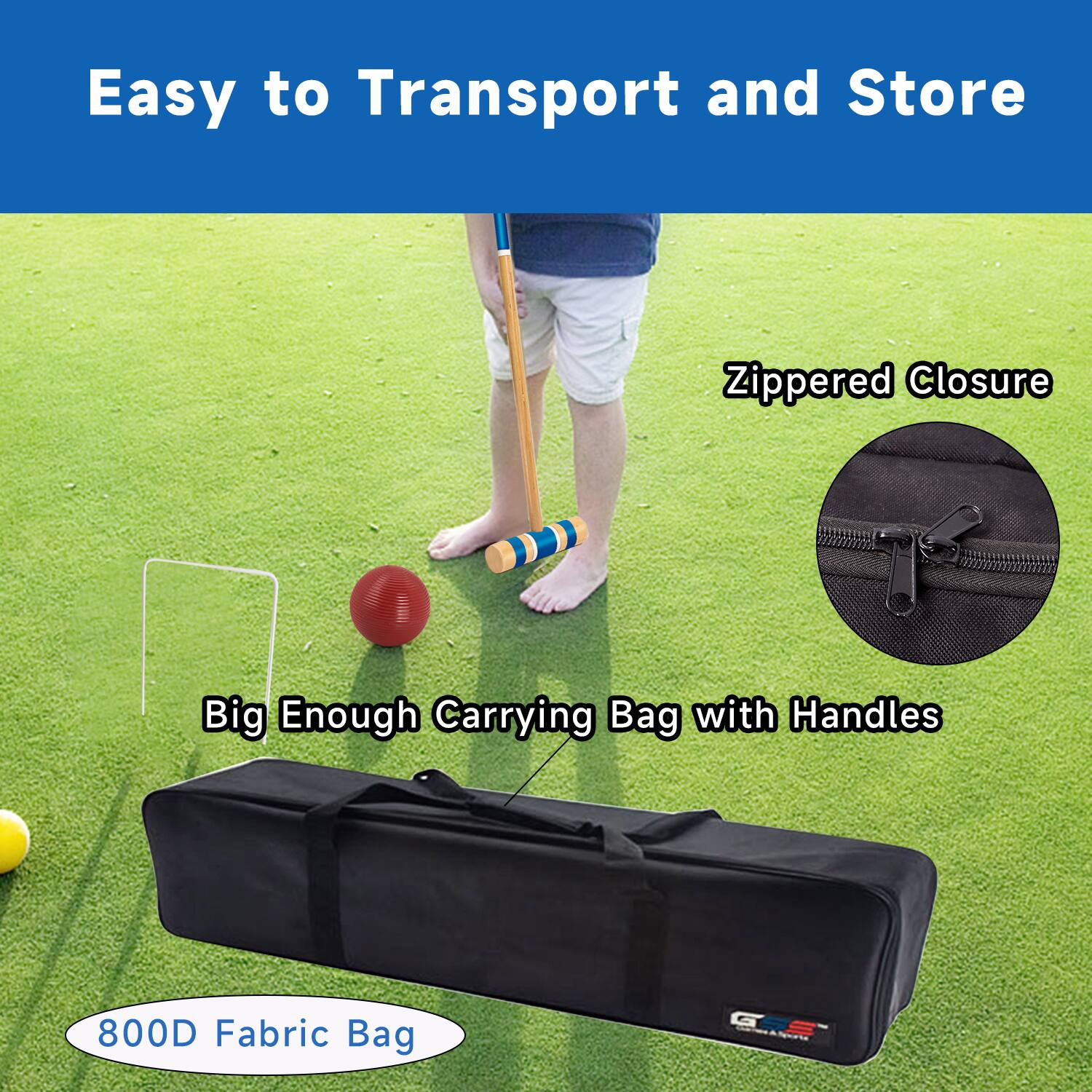 Easy to Transport and Store, Zippered Closure, Big Enough Carrying Bag with Handles, 800D Fabric Bag