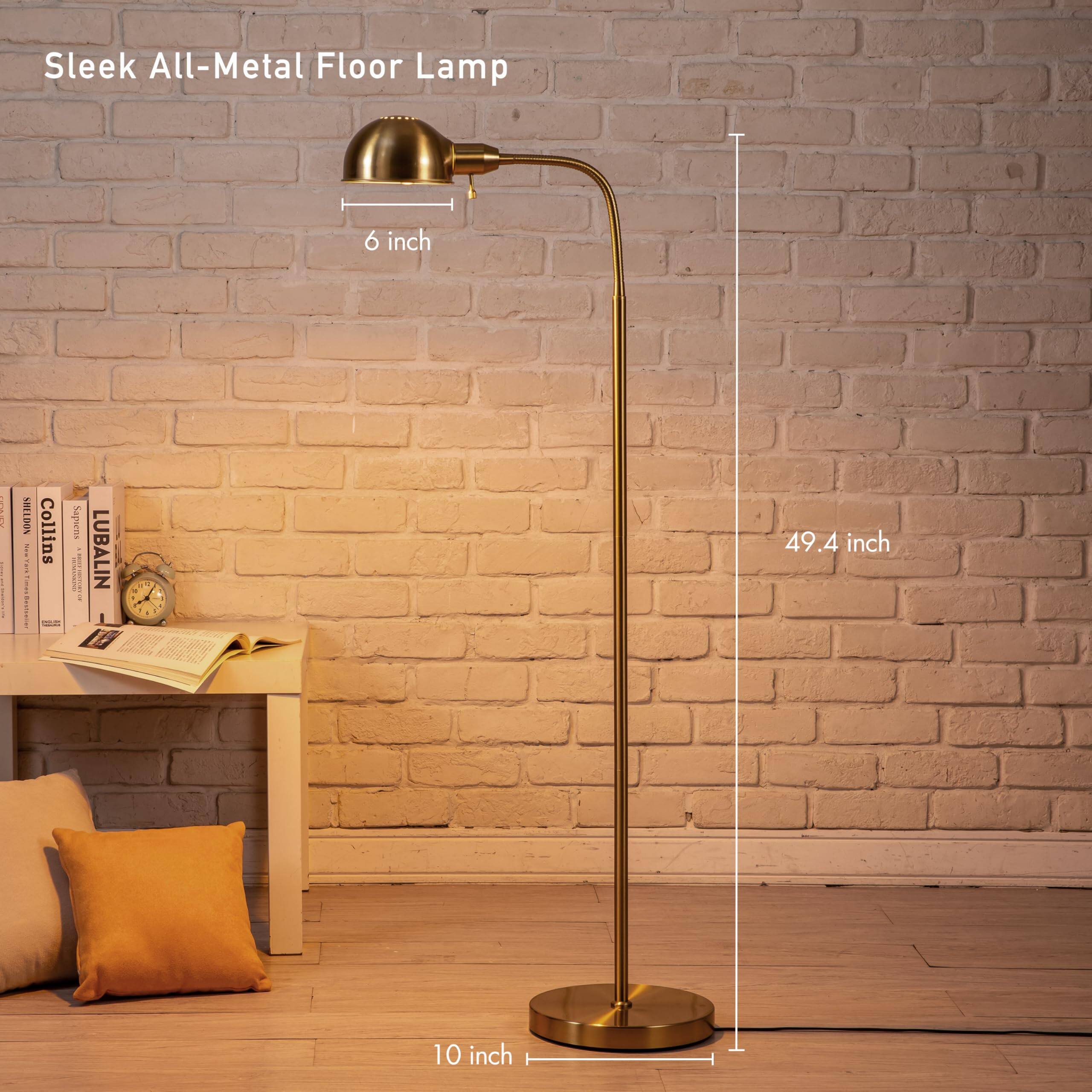Sleek All-Metal Floor Lamp

- 6 inch
- 49.4 inch
- 10 inch