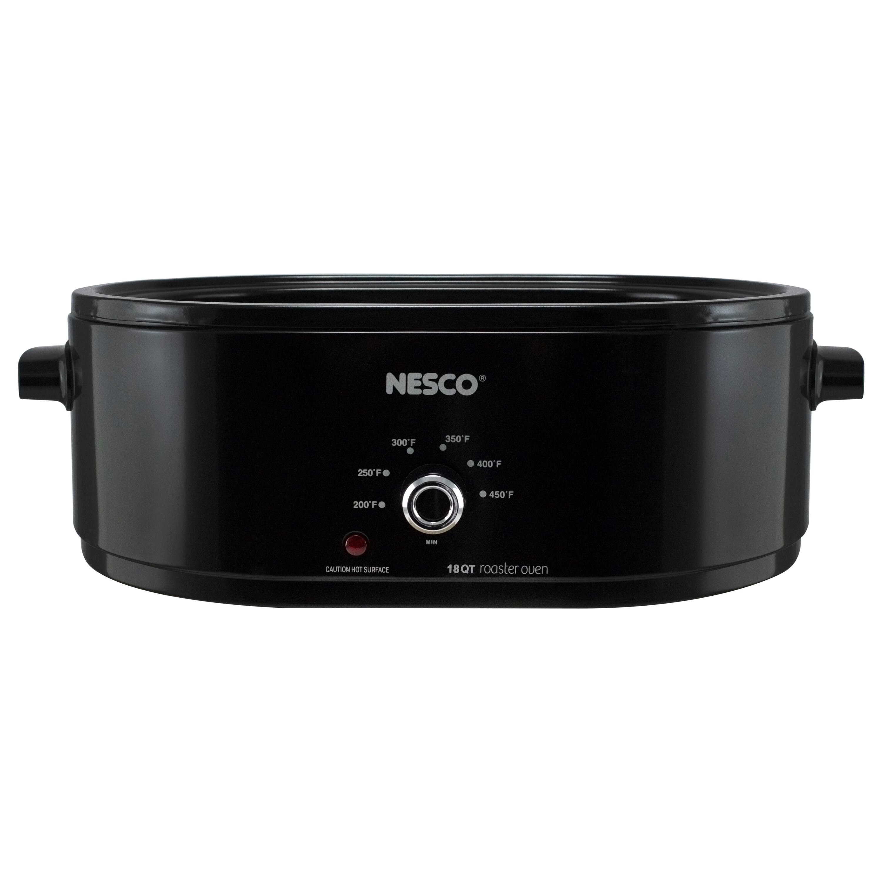 NESCO 300F 350F 250F 400F 200F 450F MIN CAUTION HOT SURFACE 18QT roaster oven