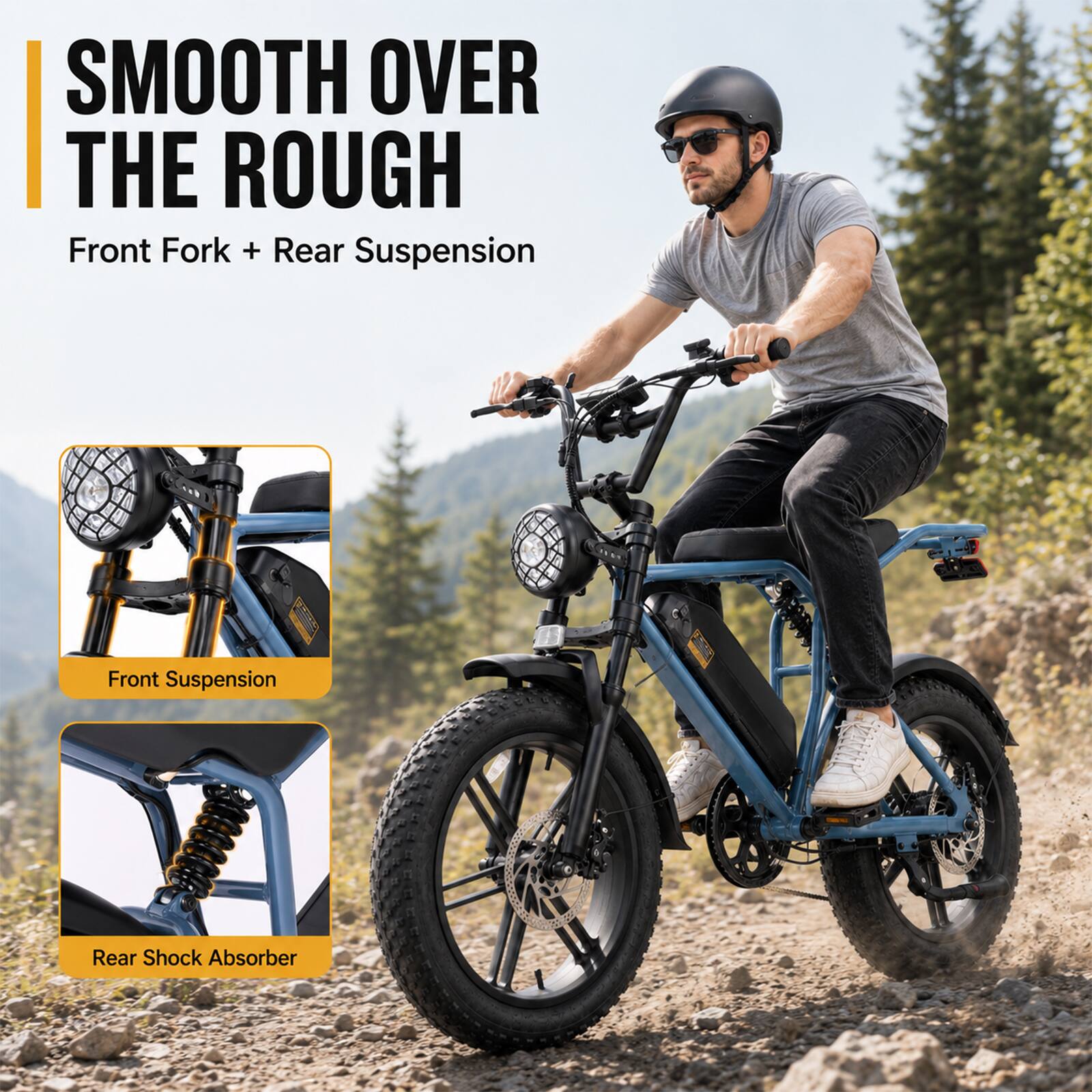 SMOOTH OVER THE ROUGH  
Front Fork + Rear Suspension  
Front Suspension  
Rear Shock Absorber
