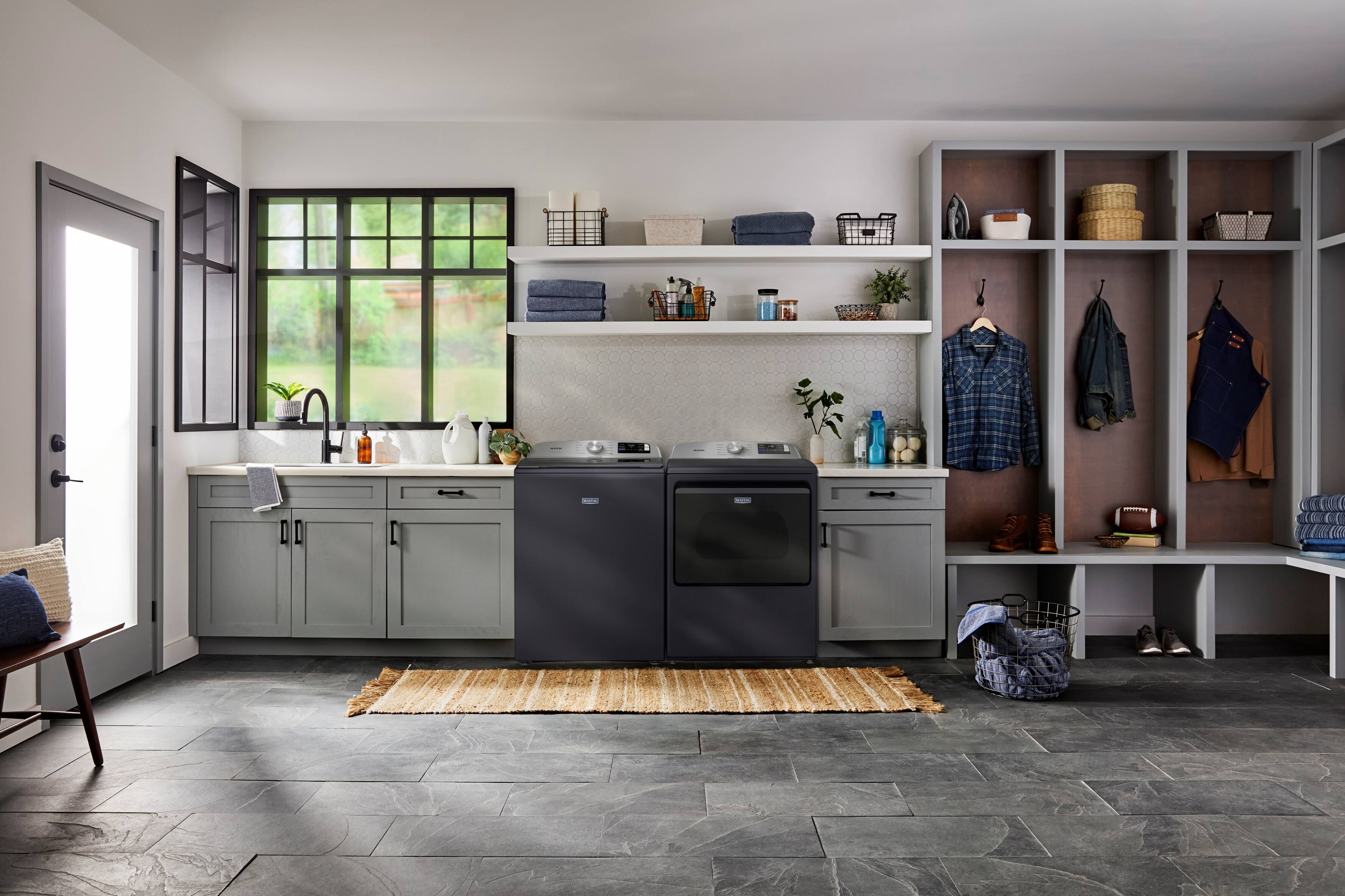 Alt View 6. Maytag - 5.2 Cu. Ft. Smart Top Load Washer with Extra Power - Midnight Steel.