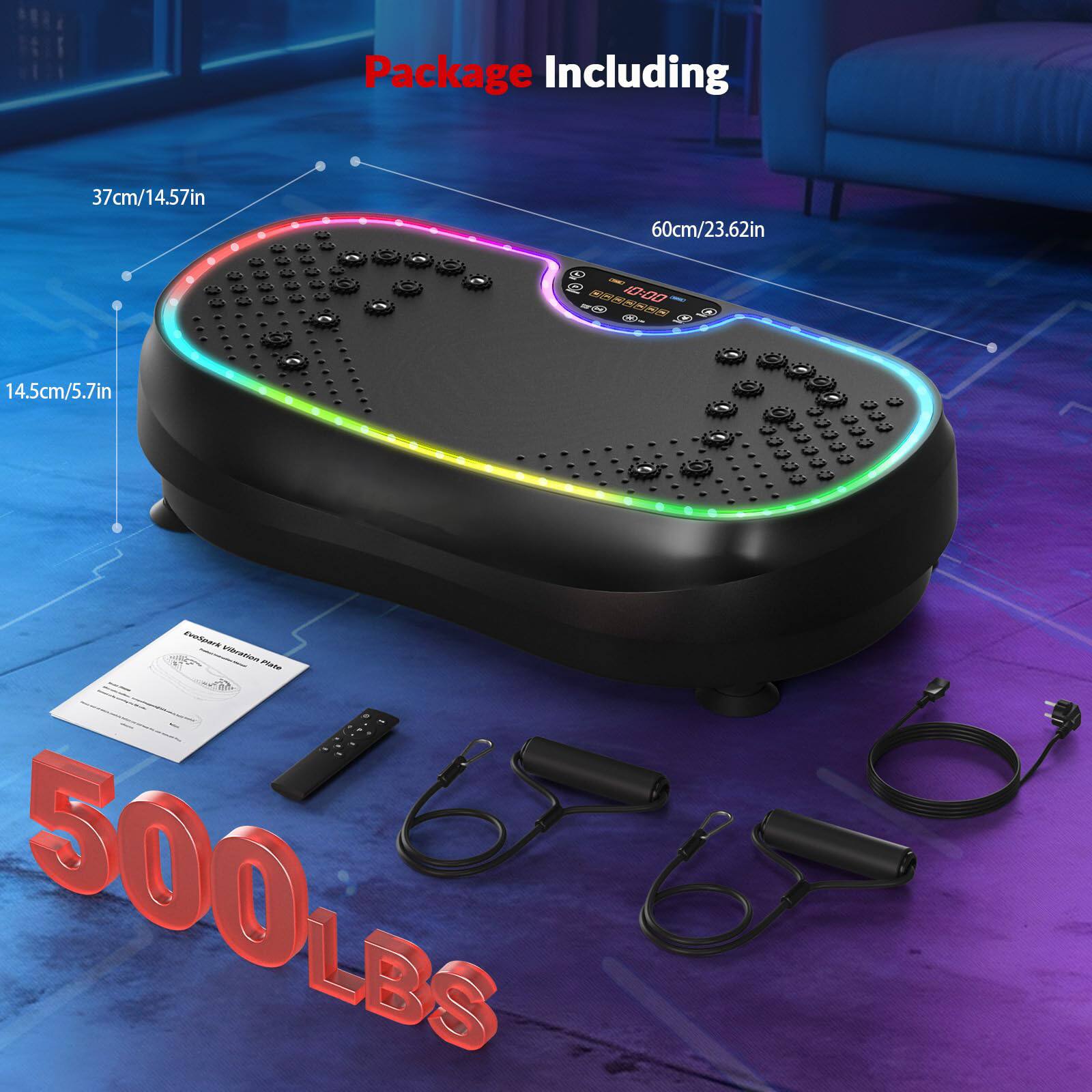 Package Including

37cm/14.57in  
60cm/23.62in  
14.5cm/5.7in  

500 LBS