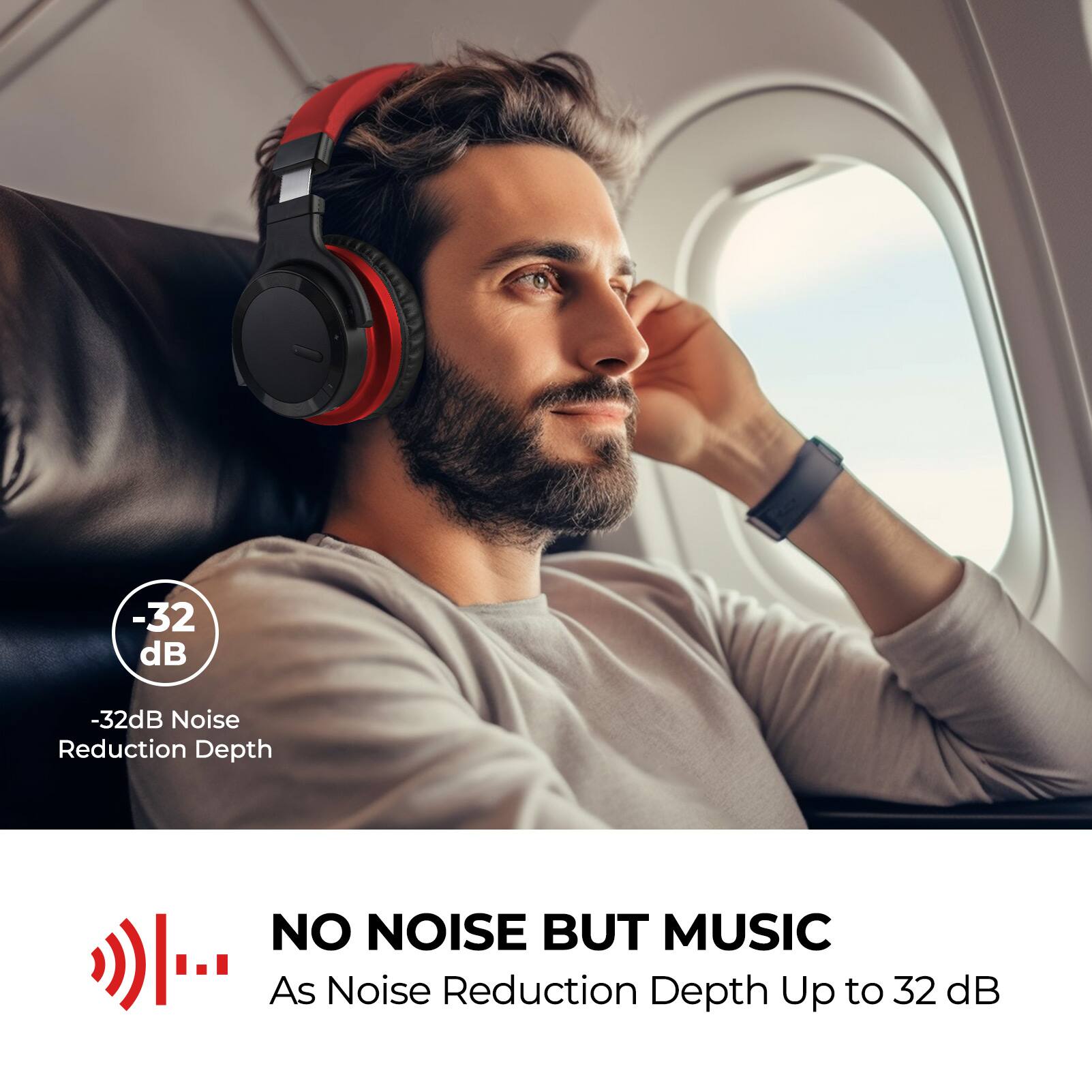 -32 dB  
-32dB Noise Reduction Depth  

NO NOISE BUT MUSIC  
As Noise Reduction Depth Up to 32 dB